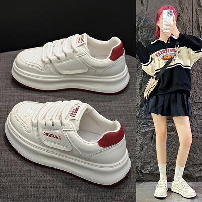 High-end Thick-soled White Model 22 Spring and Autumn New Autumn Recreational Board Shoes White Shoes