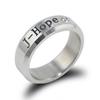 Vogue Men Titanium Steel Crystal Stone Letters Carving Finger Ring Ornaments Gift