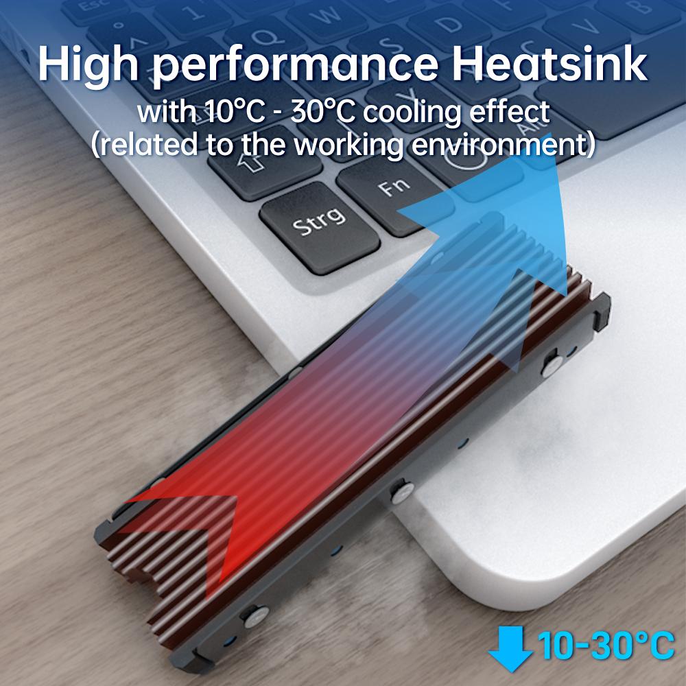 M.2 2280 SSD Heatsink Support PS5 PC, JEYI NVME NGFF 2280 SSD Double-Sided Heat Sink Cooling with Thermal Silicone Pads Cooler