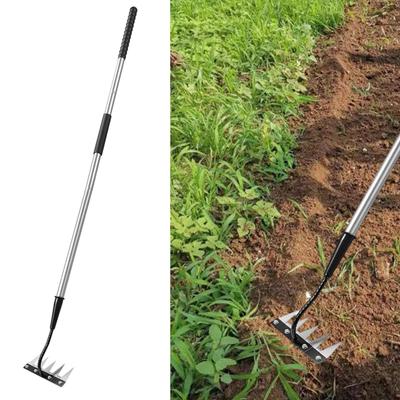 Garden Rake Agricultural Cultivator Long Handle Gardening Tool for Soil Turning Planting