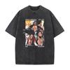 2026 Summer Anime Bleach Vintage Washed Oversized T-shirt, Ichigo Kurosaki Print Streetwear Retro Black Tee For Men Women
