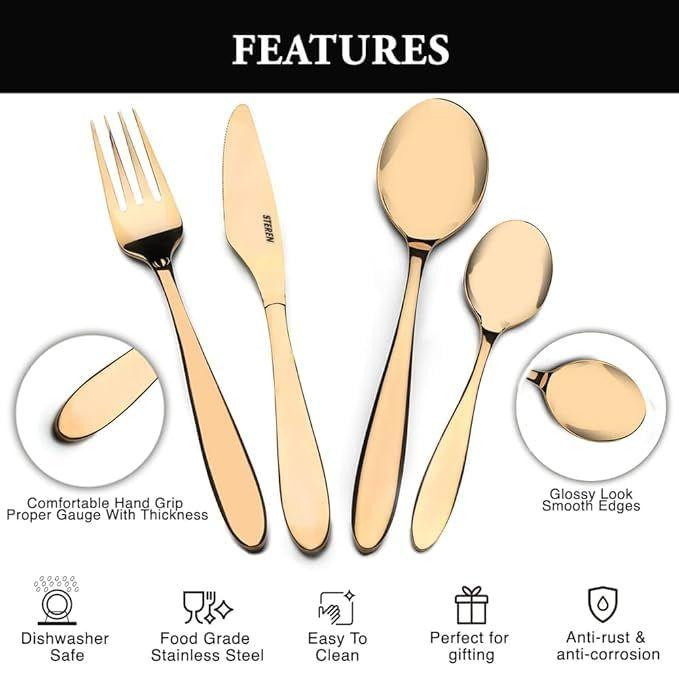 Home & Kitchen Premium Cutlery Set - 24 Pcs (Copper)