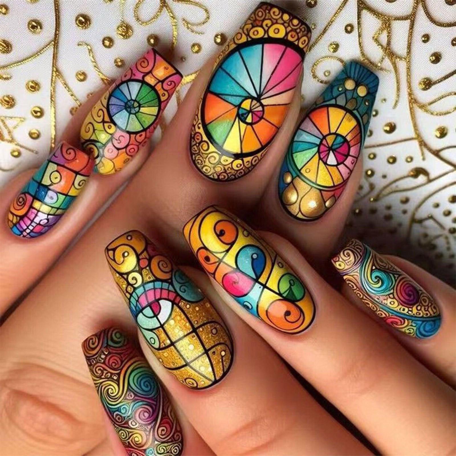 

24 штуки накладных ногтей французского стиля, акриловые ногти, глянцевые искусственные ногти, полное покрытие, наклейки для ногтей для женщин и девушек