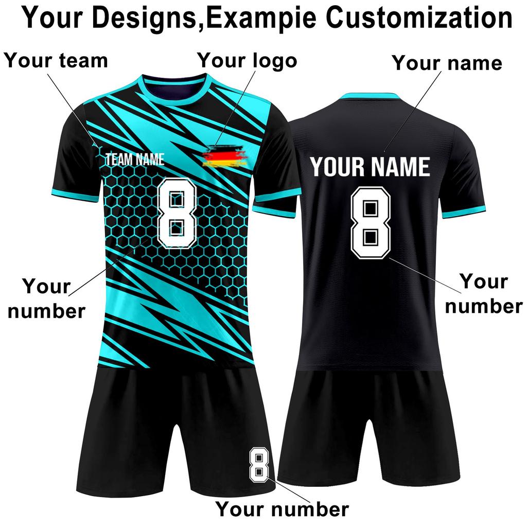Personalised Shirts Kit Mens Girls With Name Number Custom Football Jerseys For Boys Training Suit