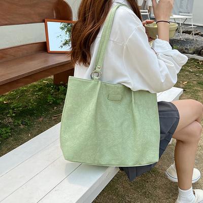 Bolsa Tote Texturizada para Mulheres Carregando uma Pequena Gama de Bolsas de Ombro Estilo Ocidental para o Início da Primavera