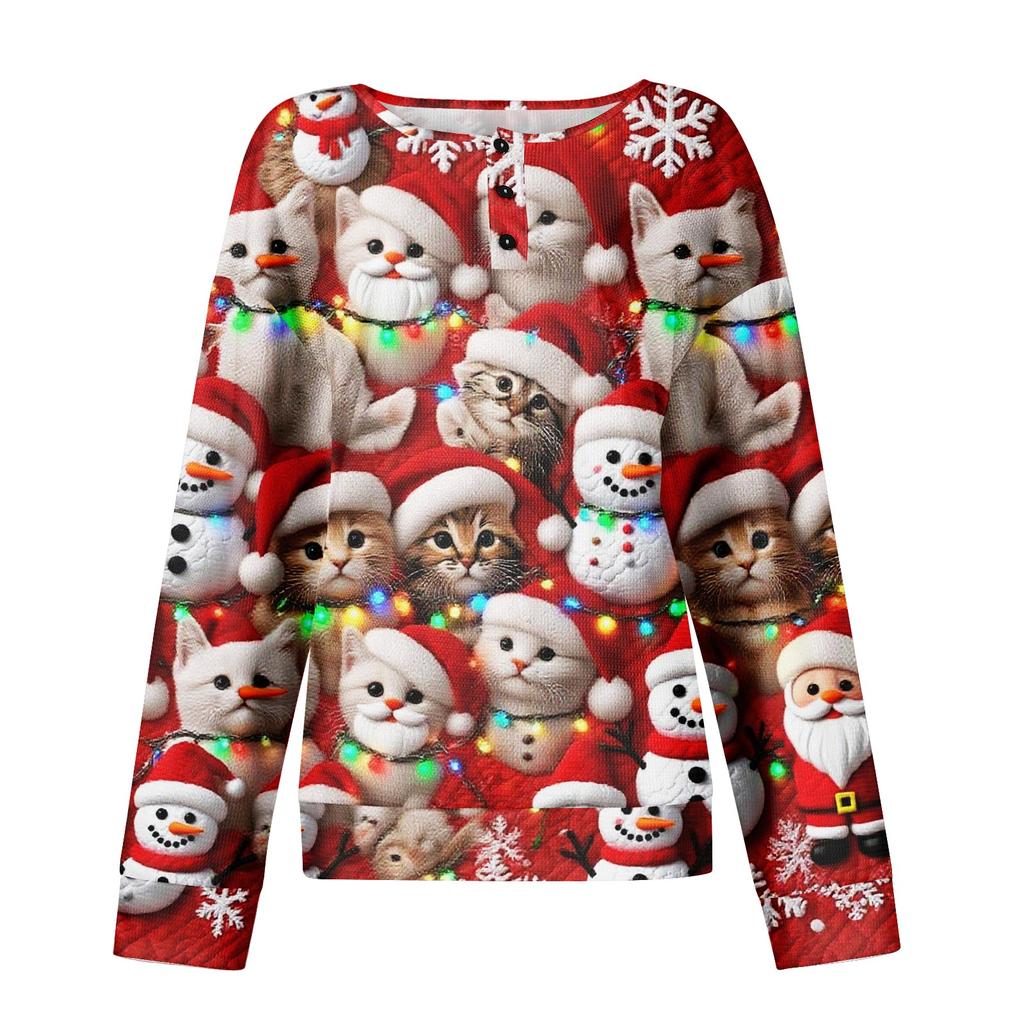 Women's Casual Shirts Long Sleeve Tops Button Up V Neck Loose Knit Fall Favorites For Women