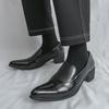Cross-border Plus Size Men's Leather Pointed Toe Slip-on Formal High Heels - Spring/Autumn 2025