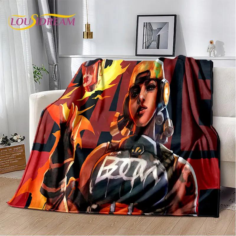 3D HD VALORANT Game Gamer Cartoon Soft Plush Blanket,Flannel Blanket Throw Blanket for Living Room Bedroom Bed Sofa Picnic Cover