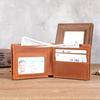 53030 Factory-direct Sales Men's Crazy Horse Leather Genuine Wallet Short Two-fold Top Layer Cowhide Card Bag