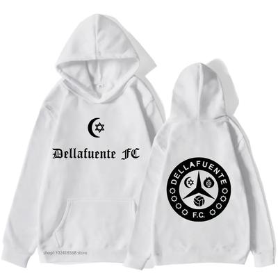 Dellafuente Hoodies Rap Print Sweatshirt with Hooded Mens Clothes Winter Gothic Male Long Sleeve Sudadera Women