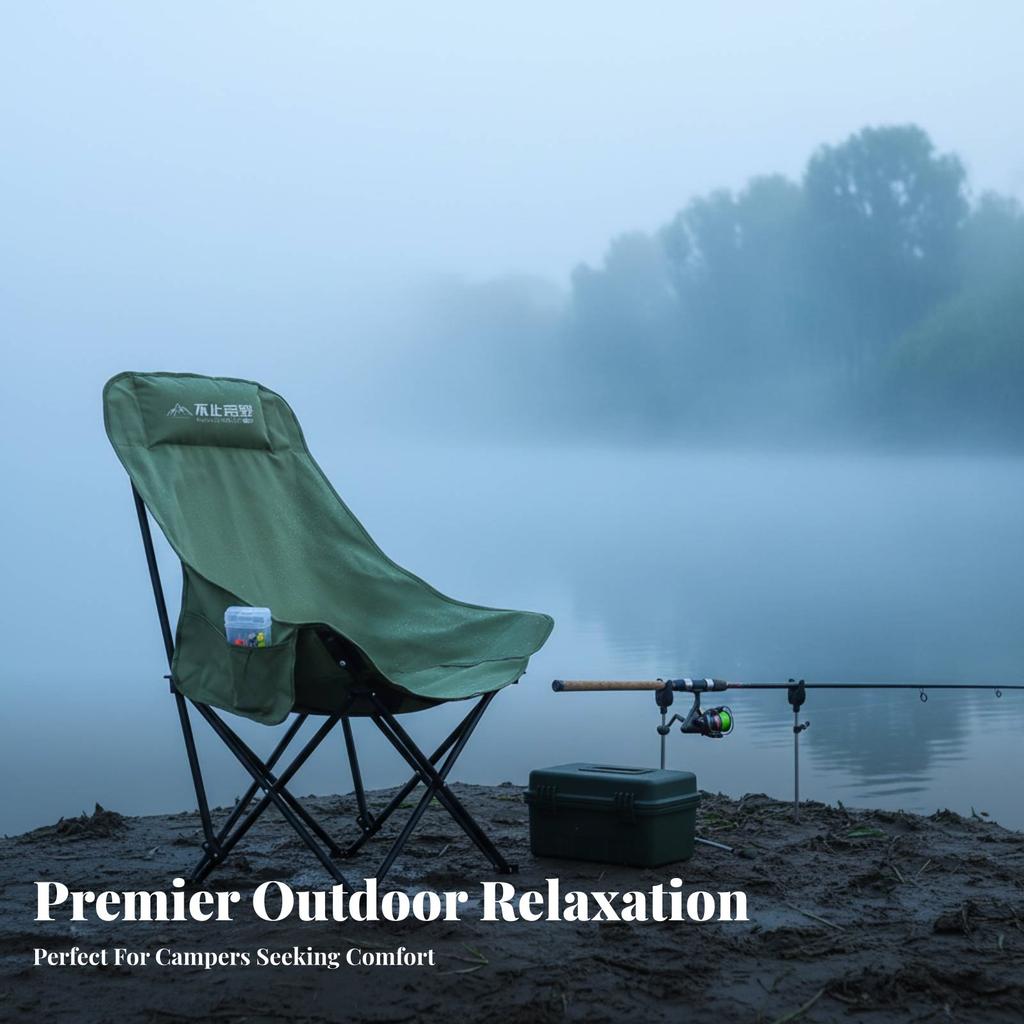 Highspine Moon Chair Lightweight Highspine Folding Chair Foldable Robust Duty For Outdoor Enthusiasts Fishers Rearyard