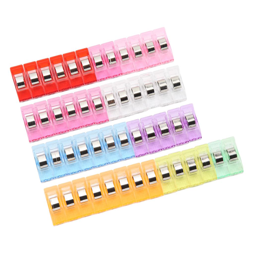 50pcs Quilting Clips Axe Shape Mix Colors Plastic Sewing Clips Transparency Bright Colour Fabric