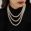Elegant Retro Pearl Double-Layer Necklace: Small Fragrance Style, Versatile for Sweaters, Perfect Cross-Border Accessory for Women.
