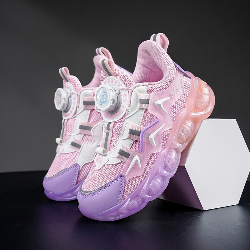 Fashion New Children's Casual Shoes Breathable Mesh PU Leather School Sports Shoes Lightweight Fashionable Wear-Resistant Running Shoes