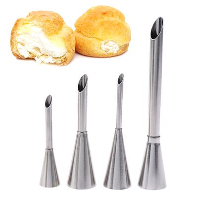 4 Stücke Eclair Puff Düse Cupcake Füllrohr Gebäck Spritze Creme Tube
