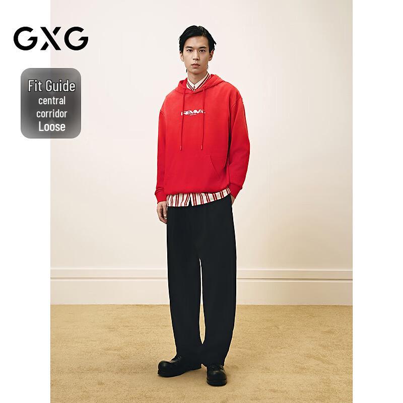 

GXG Men s Letter Print Pullover Hoodie 165/S