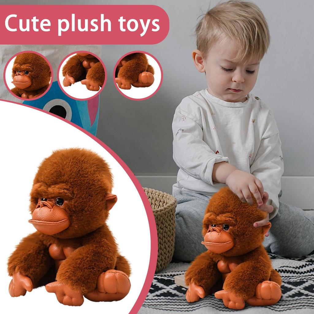 Plush Stuffed Monkey Toy Soft Animal Doll Cuddly Plushie Figure for Kids and Adults Perfect for Bedroom Living Room Decor