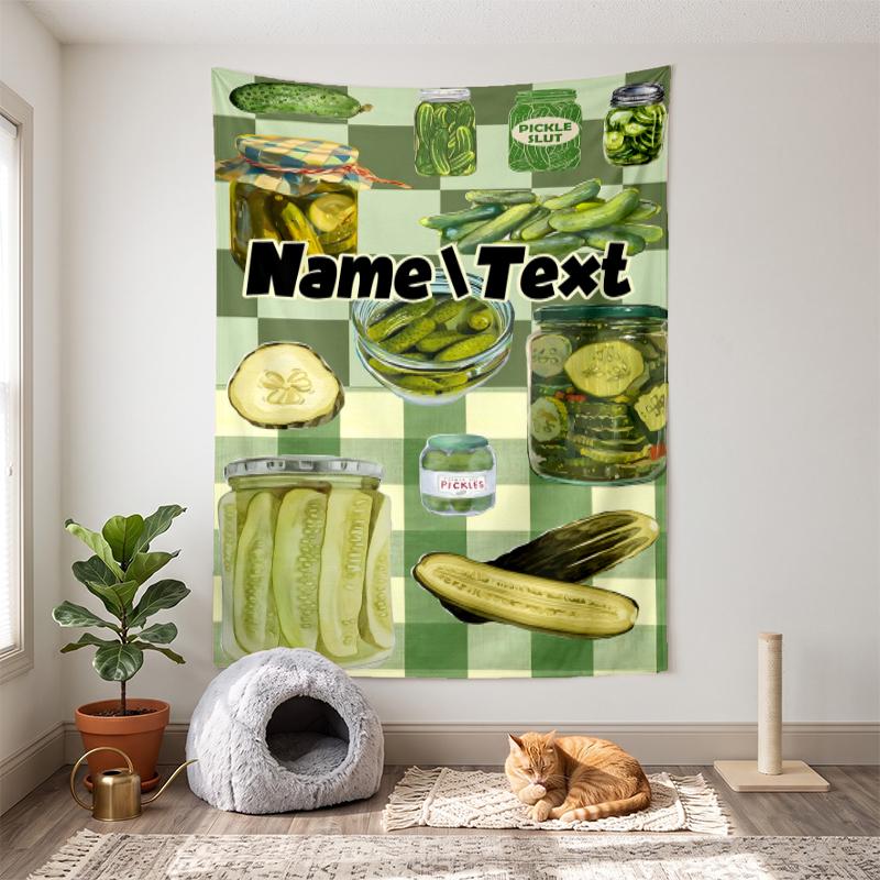 Pickle Pickle (5) Customizable name decorative wall tapestry ideal choice for wall decor in bedrooms living rooms dorms and home
