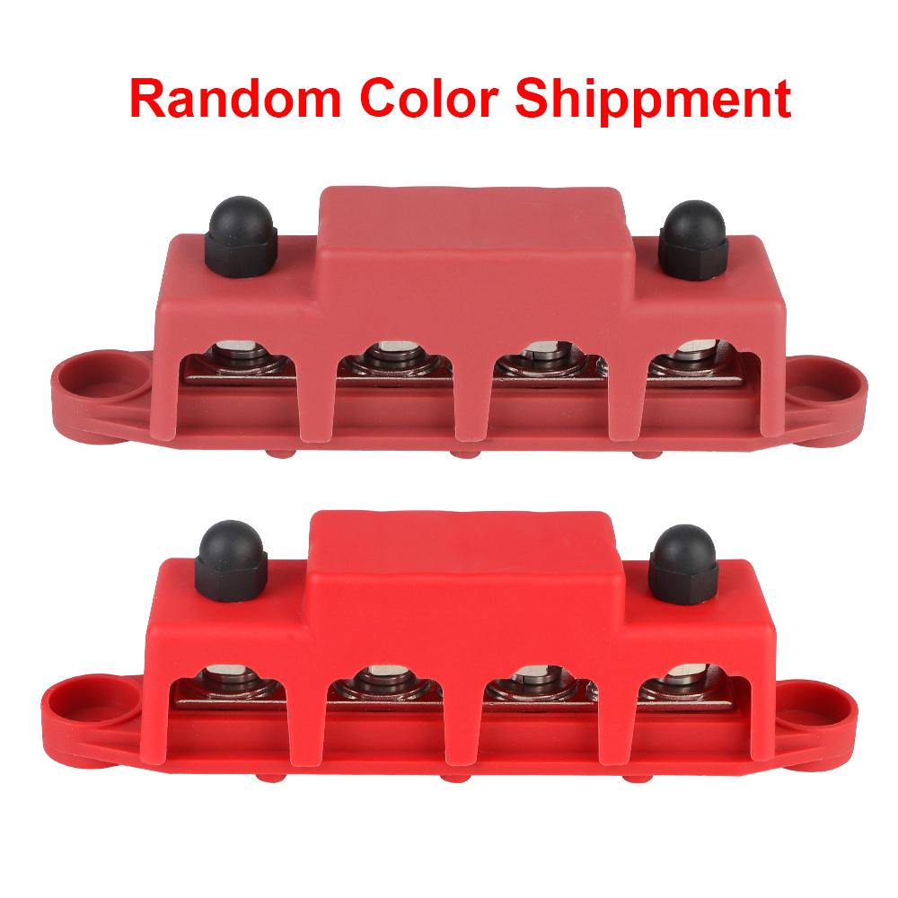 Caravan RV Power Distribution Block 4 Ways 48V 250A DC Bus Bar Electro Junction For Boat Truck Car Accessories M8 M10 StudsGood Product