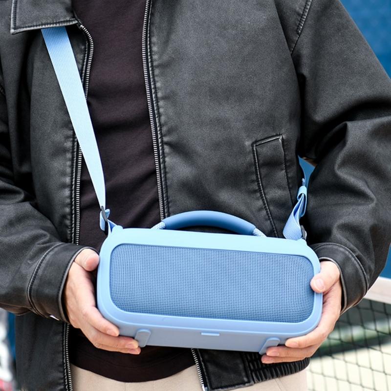 Portable Silicone Cover with Carrying Straps Protective Skin for Speaker, Water Resistant Case