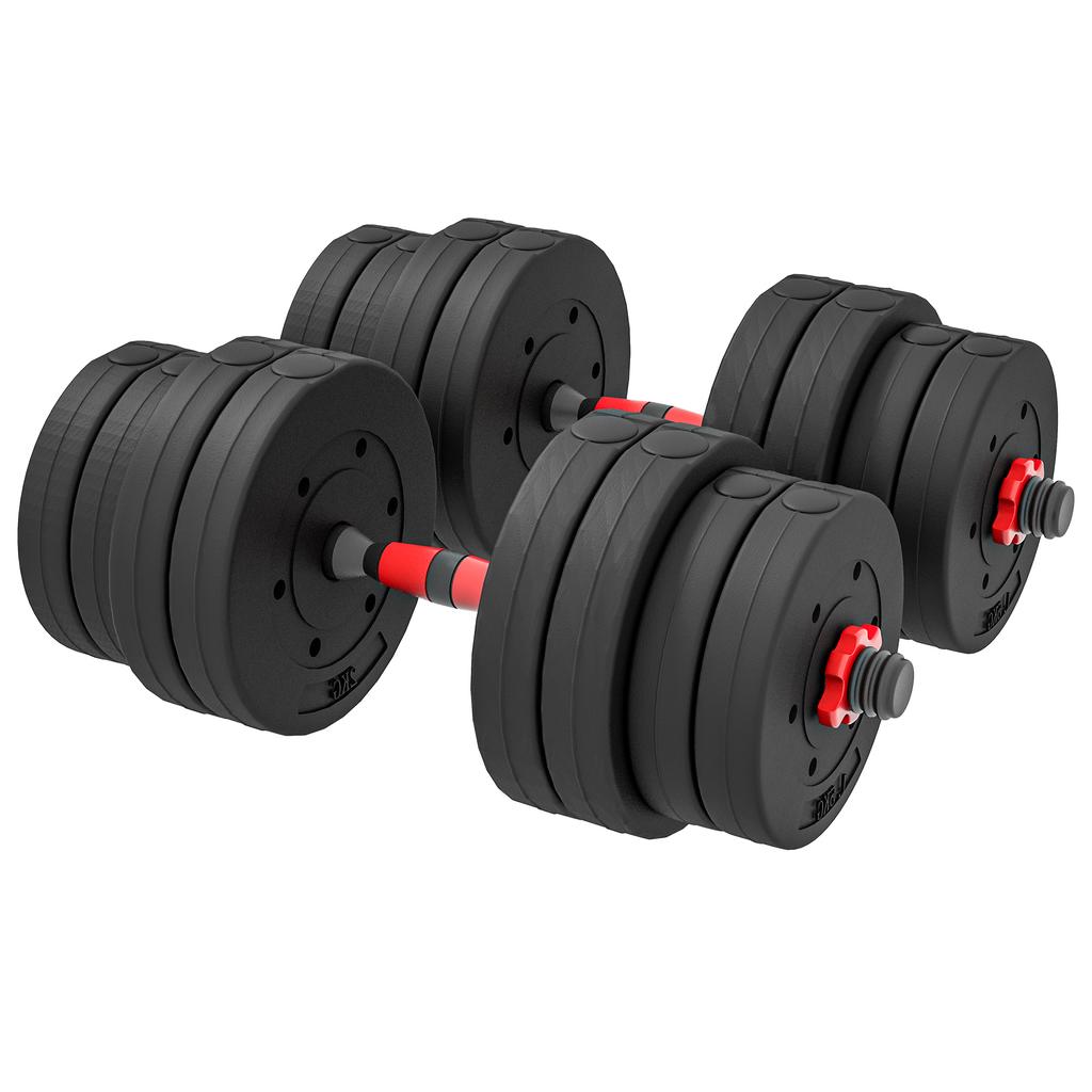 2 in 1 Dumbbell Set 30 kg Adjustable Dumbbell & Barbell Professional Dumbbell Strength Training Black