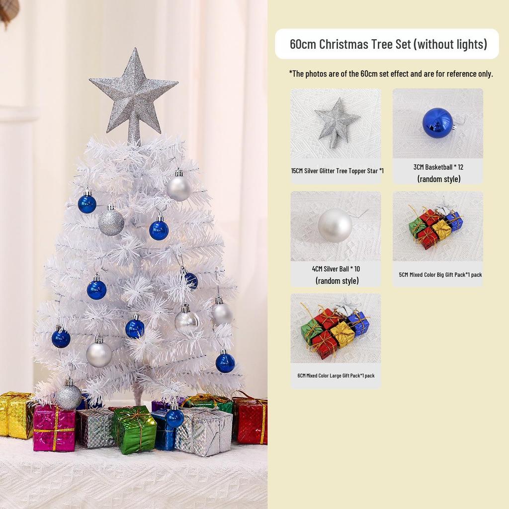 60cm Luminous White Mini Christmas Tree for Desktop Holiday Decor