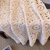 Sexy Lace Knitting Dress Women Hollow Out Long Vest Summer Loose Basic Tops O Neck Tees Dimanaf Style New