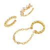 Yousheng 3Pcs Ear Cuffs for Women, Thin Chain Hanging Ear Bone Clips, Non-Pierced Ear Cuffs with Cubic Zirconia for Commuting Dating Party Travel