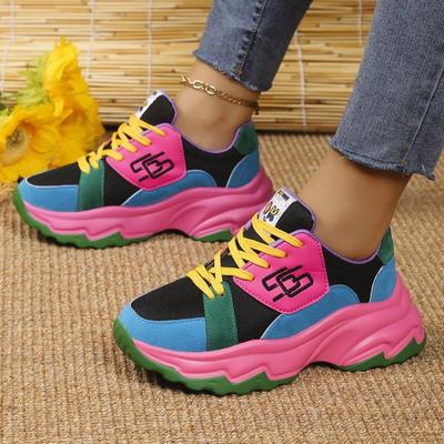 Mode Dames Vulkaniseer Schoenen Platform Casual Sneakers Vrouw Herfst Mode Hardloopschoenen Veters Dikke Chunky Sport Tenisschoenen