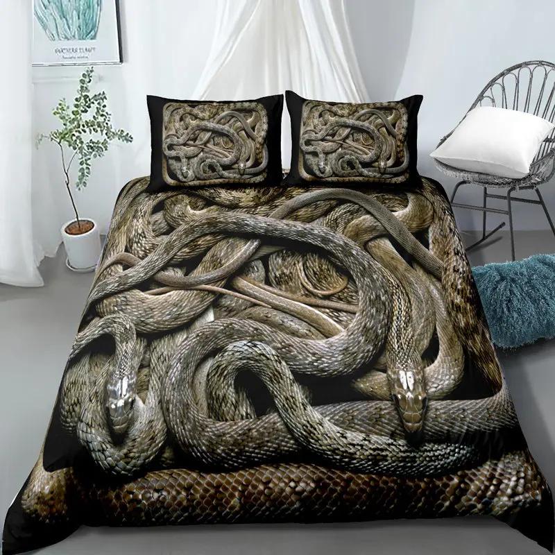 Comforter Snake Bedding Set Reptile Wild Animal Comforter Queen Size For Kids Adults Bedroom Room Decor