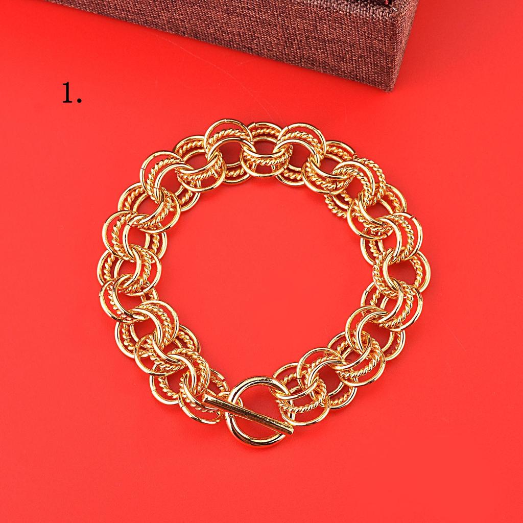 Gold-Plated Brass Butterfly Love Flower Bead Bracelet for Women