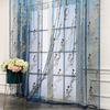 1-Panel Luxury Blue Embroidered Sheer Curtain - Light Filtering, Vintage Flower Pattern, Lace Voile Draperies for Living Room, Bedroom, Dining Room