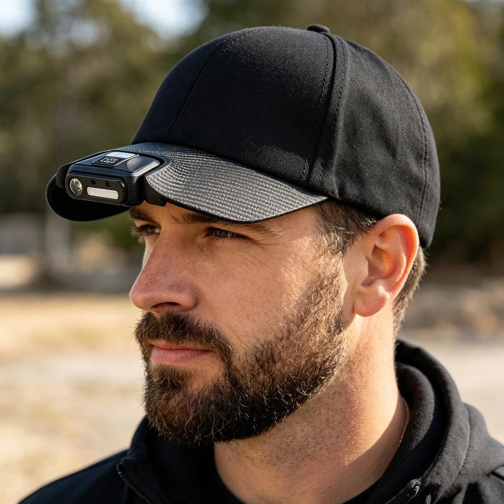7.3 Inch Rechargeable LED Headlamp Hat,Clip-On Visor Light with 180° Adjustable Beam,Hands-Free Flashlight for Baseball Cap for Hiking Camping Fishing