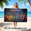 Music Guitar Theme Beach Towel Personalized Custom Name & Text Soft Quick Dry Beach Towel for Swimming Travel