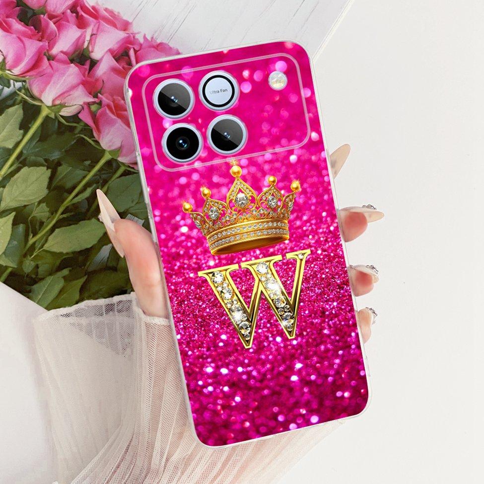 Clear For Honor Win AAP-AN00 Case For Honor Win Cover Aesthetic Luxury A-Z Letters Fashion Boys Girls Cool Crown Soft Casing