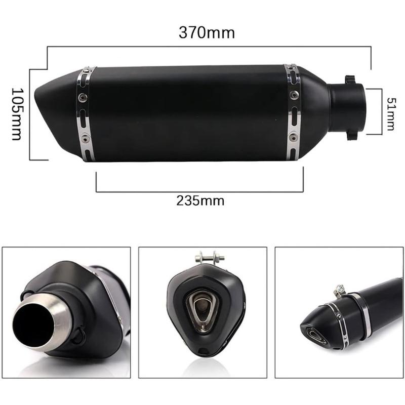 Exhaust Muffler 1.52 Inch Inlet with Removable DB Killer for Street and Sport Motorcycles and Scooters Featuring 3851mm Diamete