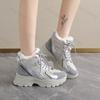 Dames Hoge Top Katoenen Schoenen 2026 Winter Nieuw Pluche Verdikt Platform Sneakers Buiten Antislip Vetersluiting Hoogte Verhogend Warme Schoenen