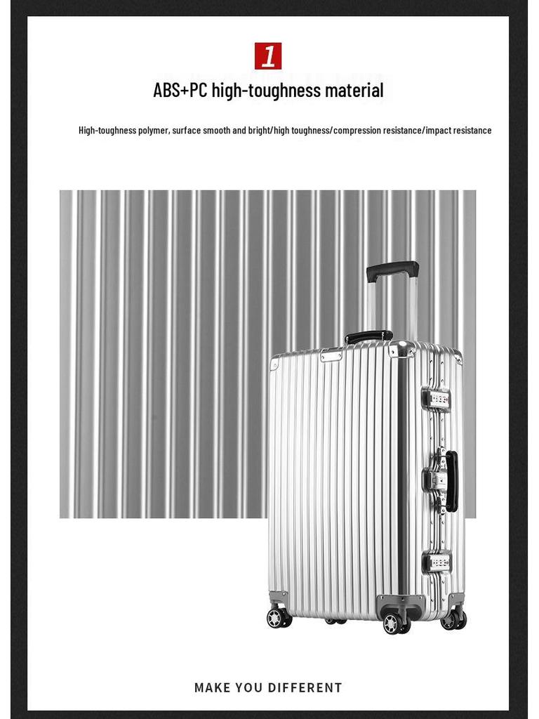 Retro Aluminum Frame Spinner Suitcase - Available in 20/24/26/29 Inches
