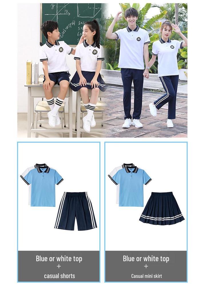 2023 Summer Short Sleeve T-shirt School Uniform Set for Junior & High School Students - Boys & Girls Two-piece Sports Class Uniform