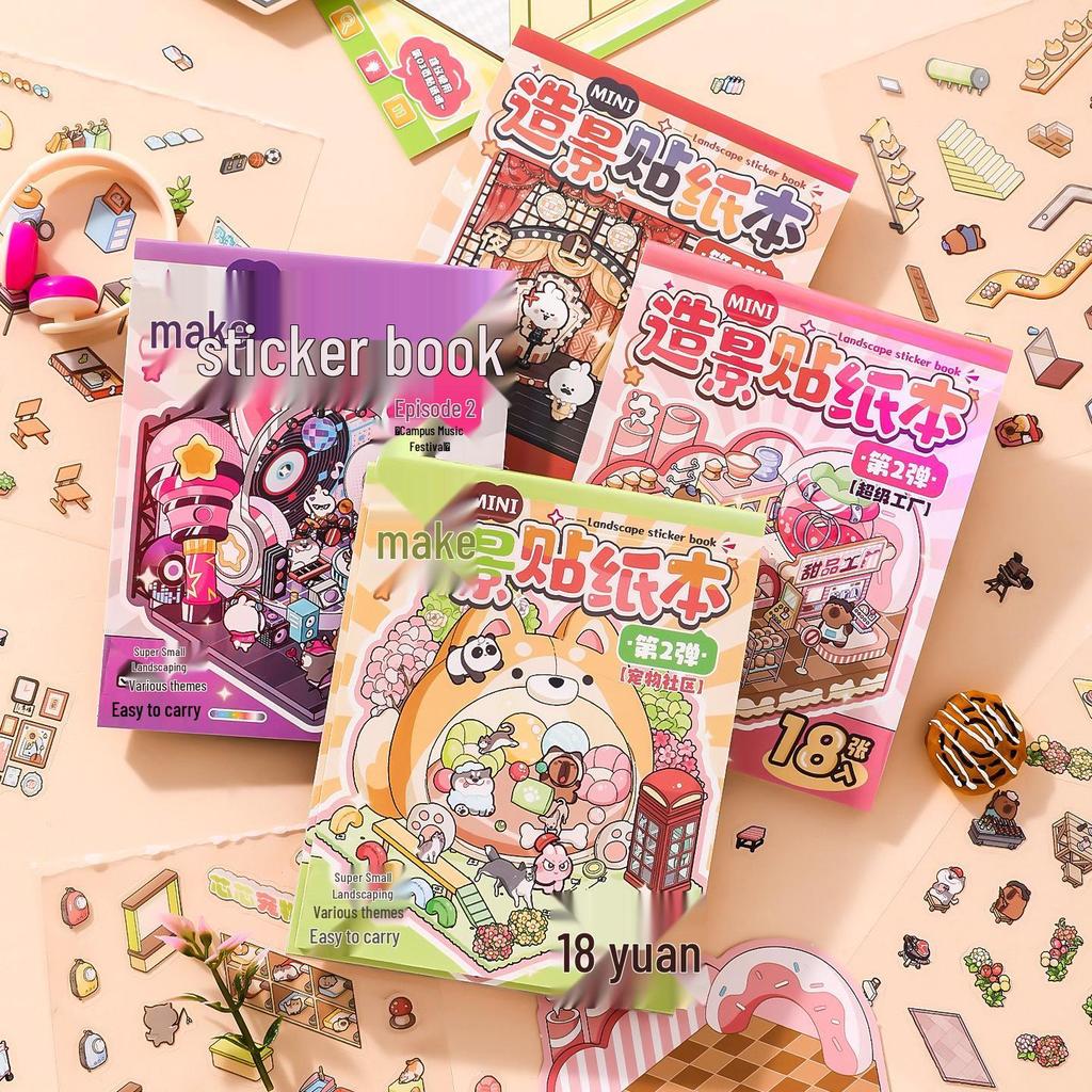 Xin Mo 3D Aquascape Sticker Book: Cute Little Nose 2.0 - DIY Kids' Journal & Quiet Book