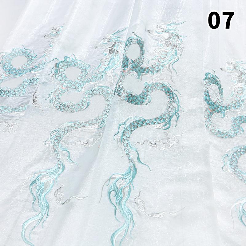 50*150cm Chinese Style Dragon Embroidery Fabric 30D Ink Gradient Designer Fabric DIY Sewing Hanfu Dress Cheongsam Cloth Costume