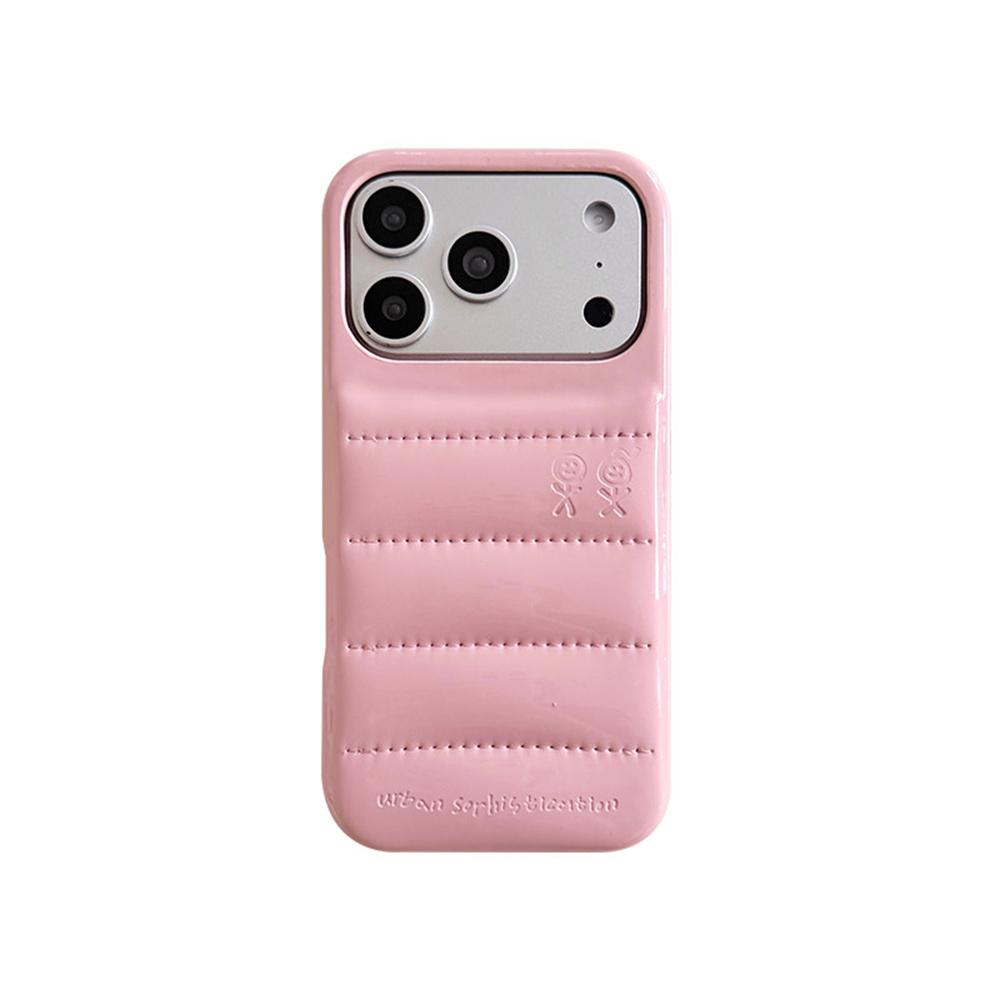 Luxury PU Leather Puffer Phone Case For 17 16 15 14 Pro Max 13 Shockproof Cover Urban Sophistication Down Jacket Caps