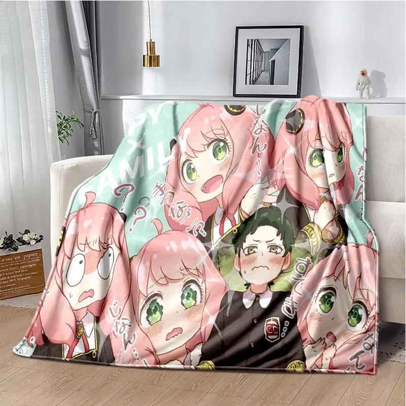 Spy x family Cartoon anime Kawai Throws Blanket Kid Super Home Soft Flannel Blanket for Travel Bedding Blanket for Birthday Gift