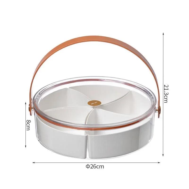 Transparent Portable Simple Dried Fruit Box with Lid Compartmentalized Sealed Snack Candy Box