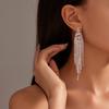 Simple and Versatile Face Small Geometric AB Diamond Long Earrings for Women