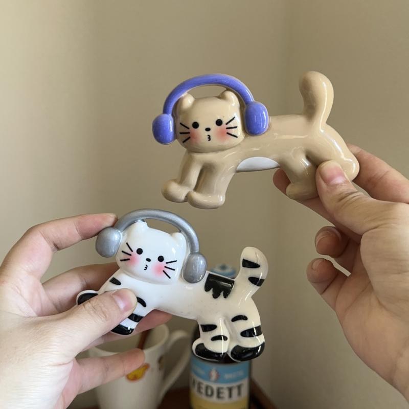 Creative Fridge Sticker Cartoon Resin Cat Refrigerator Magnets Personalized Mini Magnetic Stickers Po Wall