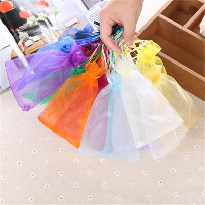 50pcs 9x12cm Transparent Wedding Party Gift Bags Jewelry Pouches Packaging Sheer Organza