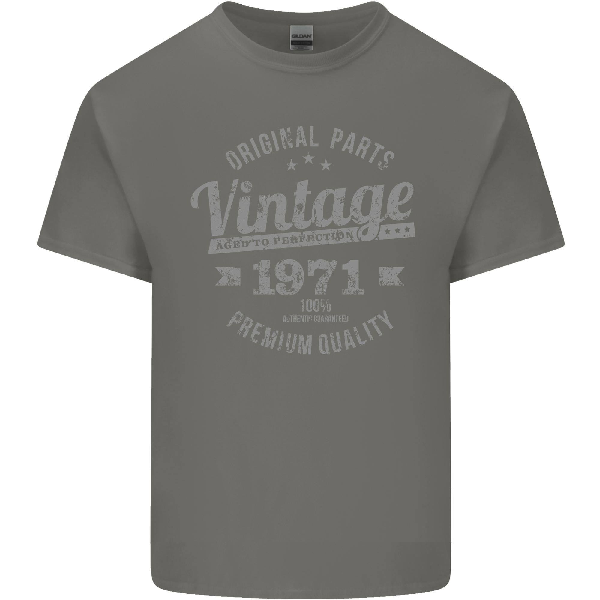 Vintage Year 55th Birthday 1971 Unisexs Light Cotton TShirt Charcoal S