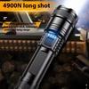 Powerful P50 Led Type-C Charging Flashlights Bright Light Emergency Spotlights Telescopic Zoom Light Builtin 18650 Battery