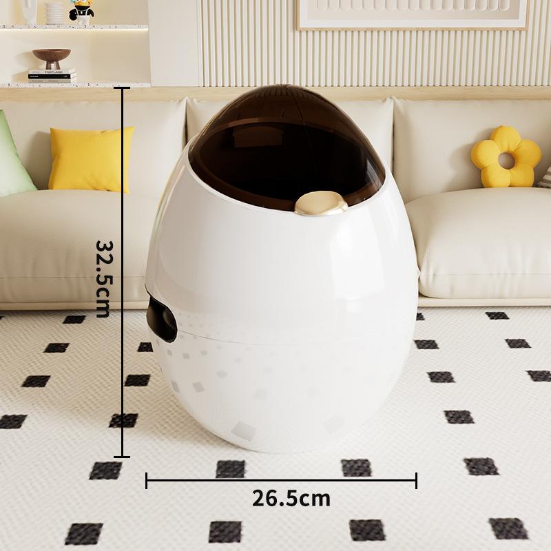 

Egg Shape Trash Bin Dual Bucket Design Thickened for Home Living Room Bedroom Luxury Minimalist Waste Basket белый